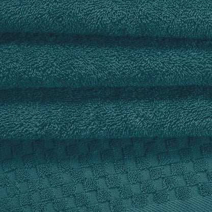 MyOwn Ultra Soft 3 Pack Cotton Towel Set, Contains a Bath Towels 28x55 inch, a Hand Towels 16x24 inch & a Wash Coths 12x12 inch, Ideal Everyday use, Compact & Lightweight - Teal - color: Teal, size: 3 Pack Set