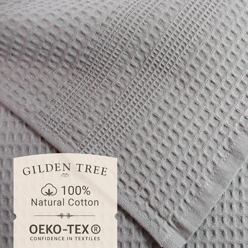 GILDEN TREE Waffle Bath Sheet Large Bath Towels Quick Dry Thin Body Towels, 40x80 Oversized Bath Towels for Adults, 2 Pack Bath Sheet Set, Classic Style (Pewter) - color: Pewter, size: Bath Sheet (2 Pack)