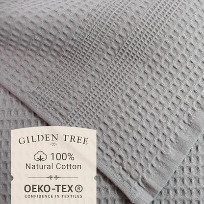 GILDEN TREE Waffle Towel Set Quick Dry Thin | 2 Bath Towels | 2 Hand Towels | 2 Washcloths, Classic Style (Pewter) - color: Pewter, size: Bath Towel Set