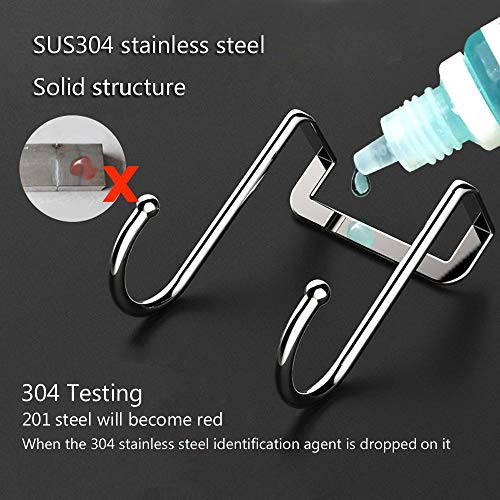 Over Cabinet Drawer Double Hooks 304 Stainless Steel Narrow Door Hook for Kitchen, Bathroom, Drawer, Wardrobe Door, Cabinet Door, Office Cubicle Partition Hook Pack of 4