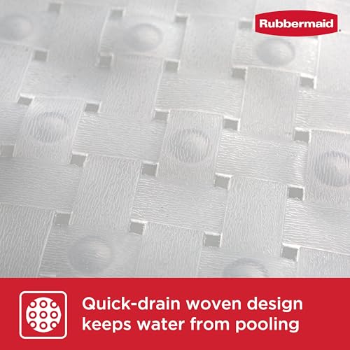 Rubbermaid INSTAMAT Bath Tub Shower Mat, Non-Slip Tub Mat with Suction Cups, Bath Mat Hangs on Showerhead for Quick Dry, 27.2 x 15.2 Inch, BPA-Free, Easy to Clean, for Inside Tub or Shower, Clear - color: Clear