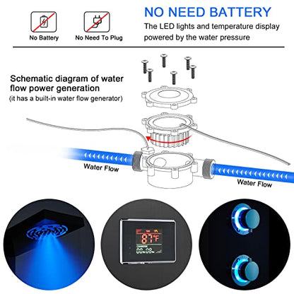 LED Shower Panel Tower System, 304 Stainless Steel Bathroom Shower Tower with 3 Body Massage Jets, Shower Column Wall Mounted - color: Black - 5 Body Jets