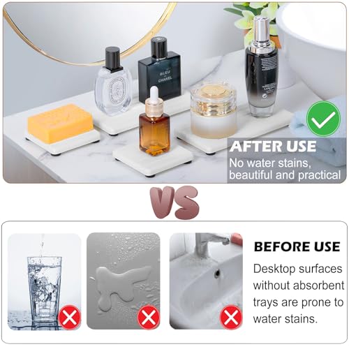 3PCS Stone Drying Tray, Stones Soap Trays, Water Absorbing Stone Tray for Sink, Fast Dry Diatomite Stones Mat, Used for Hand Soaps,Sponge,Toothbrush Holder in Bathroom Counter and Kitchen Sinks - color: 3pcs White 5stripes