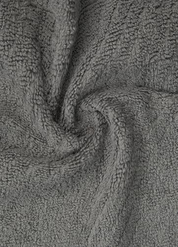 PH Pleasant Home Diagonal Wash Cloths Set - 12 Pack (12” x 12”) – 509 GSM - 100% Ring Spun Cotton Wash Cloth - Super Soft and Highly Absorbent Face Towels (Dark Grey) - color: Dark Grey, style: Diagonal