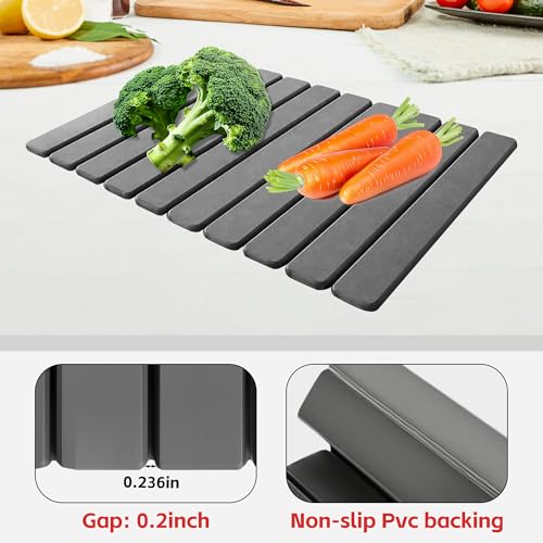 Stone Drying Mat For Kitchen Counter 24"x16" Foldable Super Absorbent Non-Slip Diatomaceous Earth Quick Dry Mat Matches Any Countertop Base for Dishes Cups Utensils Foldable Design Fast
