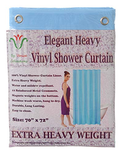 Elegant Home Heavy Duty Vinyl Shower Curtain Liner with 12 Metal Grommets Sky Blue - color: Sky Blue