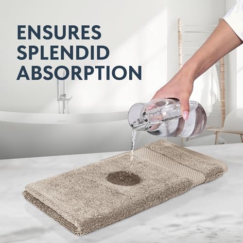 White Classic Luxury Cotton Washcloths 13x13 Inch - 650 GSM Turkish Cotton | Hotel, Spa, Bathroom Face Towel | 12 Pack, Taupe - color: 09: Taupe
