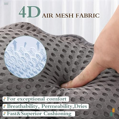 Bath Pillow RUVINCE Ergonomic Luxury Bathtub Pillow with Head,Neck, Shoulder and Back Support, 4D Bath Pillows for tub with 6 Powerful Suction Cups, Fits All Bathtub - color: Grey