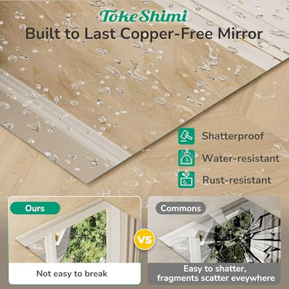 48x24 Frameless Bathroom Mirror, Vanity Bathroom Mirror for Wall Shatterproof Modern Rectangle Mirrors for Bedroom, Living Room, Entryway, Home Gym, Entryway - size: 24"L x 48"W, style: Frameless