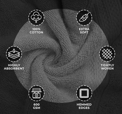 Avalon Towels Wash Cloths 12 Pack Grey 100% Cotton Washcloths 12x12 Face Towels, Wash Rags, Facial Towel, fingertip Towel for Bathroom, Grey Washcloth - color: Grey