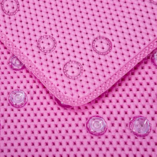 Bathtub Mat Non Slip 36” X 17” Pink Shower Mat Soft Foam Bath Mats for Bathroom Tub, Bathtub Mat with Drain Holes, Suction Cups, Shower Mat Non Slip - color: Pink