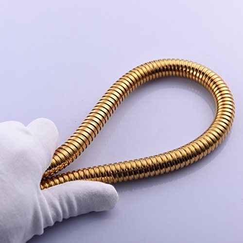 CIENCIA 1.5m(59-Inch) Anti-kink Flexible Gold Shower Hose Stainless Steel with Solid Brass Connector FHA018J - color: Gold, size: 1.5meters