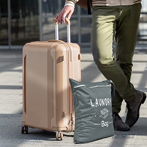 2 Pcs Travel Laundry Bag Waterproof Wet Dry Bag Washable Dirty Clothes Bathing Suit Workout - color: Black+Grey