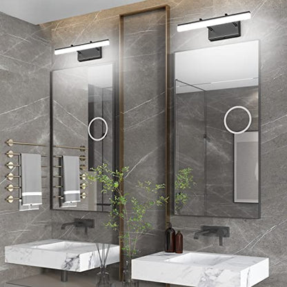 Aipsun 15.7 inch LED Vanity Lights Adjustable Bathroom Wall Light Fixtures Bathroom Lighting Fixture Over Mirror Black Modern Vanity Lighting 5500K - color: Black, size: 15.7 in