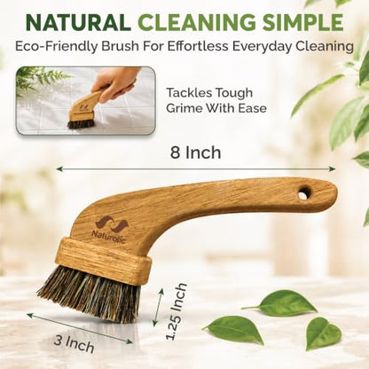 All-Natural Grout Brush Set | Wooden Cleaning Brush for Tile and Floor | Durable Floor Scrubber for Bathroom and Kitchen | Eco-Friendly Household Cleaning Tools – Pack of 2 - size: Pack of 2