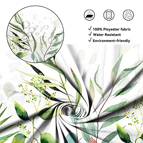 AWERT Stall Shower Curtain Plants for Bathroom,Waterproof Quick-Drying Green Leaves Stall Size Shower Curtain Set with Hooks 36x72 Inch - color: Green and Magenta, size: 36"W x 72"L (Pack of 1)