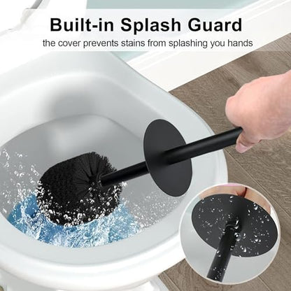 Contemporary Ribbed Design Resin Toilet Holder and Brush Set for Bathroom, Stylish and Durable Cleaning Tool with Modern Design, Compact for Efficient Cleaning - style: Ribbed White