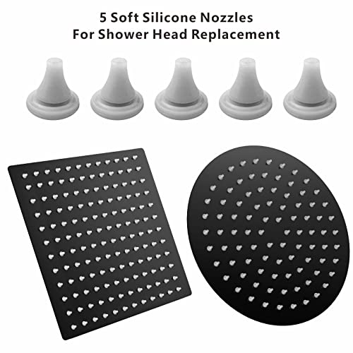 Voolan Shower Flow Restrictor Set - Fixed Showerhead Replace Parts -1.8 and 2.5GPM Flow Reducer Limiter + 2 Filter Gaskets + 5 Soft Silicone Nozzles For Shower Head Replacement - style: 4 Pack