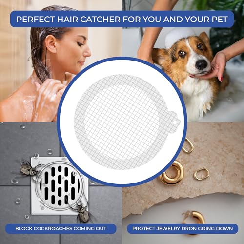 Disposable Hair Catcher Shower Drain Mesh Stickers, 35 Pack