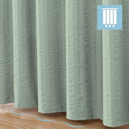 Aiyufeng Moga Sage Green Fabric Shower Curtain - Soft & Lightweight Small Shower Curtain with Texture for Narrow Stall Size, Machine Washable, 36" Wx72 L, Green - color: Sage Green, size: 36"W x 72"L (Pack of 1)
