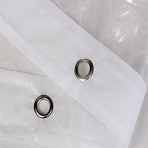 AooHome Extra Long Shower Curtains 96 inches, Clear Eva Shower Curtain Liner 3D Water Cube with Bottom Magnets, Heavy Duty, 72x96 Inch, Semi Transparent - color: Multi Translucent, size: 72"W x 96"L (Pack of 1)