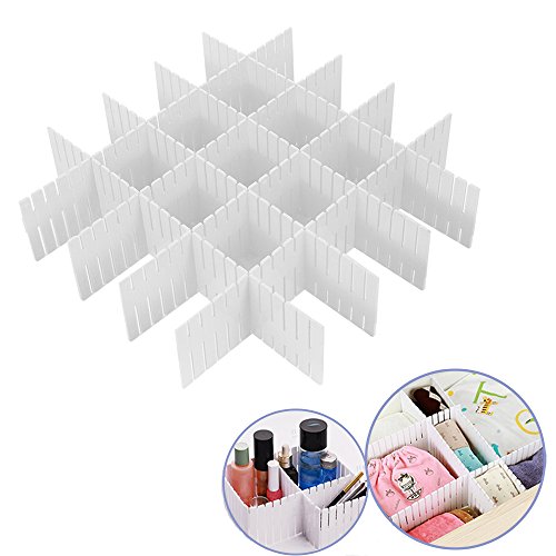 8pcs DIY Plastic Drawer Organizer Adjustable Drawer Dividers for Home Tidy Closet, Socks, Underwear, Office School Supplies, Kitchen Utensil Tools (White) - color: White