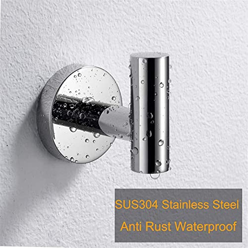 Nolimas Towel Coat Hook Polished Chrome, SUS304 Stainless Steel Bathroom Clothes Cabinet Closet Sponges Robe Hook Wall Mounted Round Kitchen Heavy Duty Door Hanger 4 Packs - color: 4pcs Polished Chrome