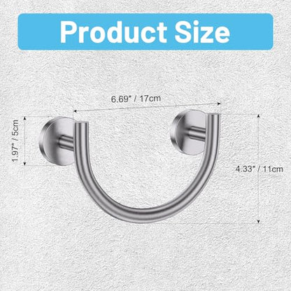 Brushed Nickel Smiley Face Towel Ring Bathroom Hand Towel Holder Stainless Steel Wall-Mounted Bathroom Hardware Accessories Towel Rack - color: Brushed Nickel