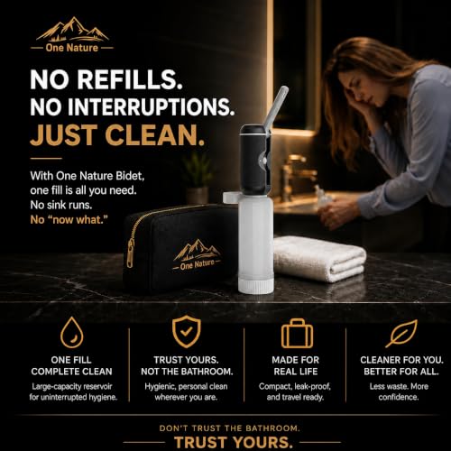 Travel Bidet, Portable Bidet Sprayer ONE NATURE 500mL/m IPX6 Waterproof Electric High Pressure Handheld Bidet Sprayer USB-C Rechargeable for Women Men Baby Bidet Peri Bottle Postpartum Clean (Black) - color: Black