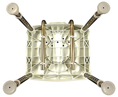 MedGear A-0235A6 Tool-Free DURA Shower and Tub Chair (Almond Seat and Back, Bronze Tubing)