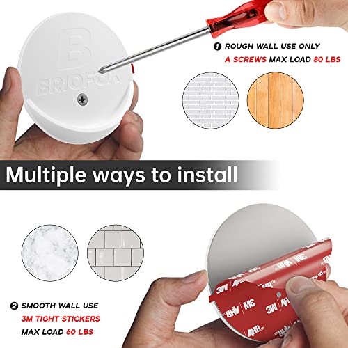 Shower Curtain Rod Holder 3M Adhesive | Heat Resistant | Waterproof | Max Load 60 lbs Shower Rod Retainer for Wall, 2 Pack, White (Rod Not Included) - color: White