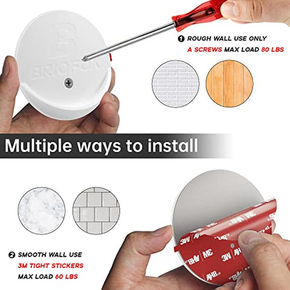 Shower Curtain Rod Holder 3M Adhesive | Heat Resistant | Waterproof | Max Load 60 lbs Shower Rod Retainer for Wall, 2 Pack, White (Rod Not Included) - color: White