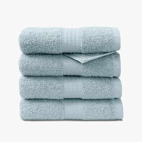 1888 Mills 4 Pack Premium Hand Towel Set, True Classics Premium Cotton Blend, Super Soft and Highly Absorbent Hand Towels for Bathroom, Hotels, Spa and Gym, Blue - color: Blue, size: Hand Towel (Pack of 4)