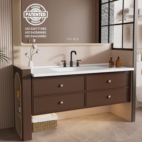 FORIOUS Bathroom Sink Faucet 3 Hole Widespread 8 Inch 2 Pack Matte Black | 6-12 inch Widespread Sink Faucet with 2 Handles, Pop Up Drain and Water Supply Supplies for Vanity Restroom RV Lavatory Sink - color: Matte Black x2PCS