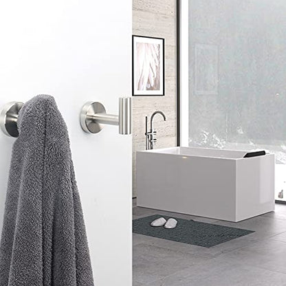 NearMoon Bath Towel Hooks- SUS 304 Stainless Steel Robe Hook Holder, Heavy Duty Coat Hook for Bathroom Livingroom Hotel Kitchen Garage, Wall Mounted- 4 Pack (Brushed Nickel) - color: Brushed Nickel, size: 4 Pack
