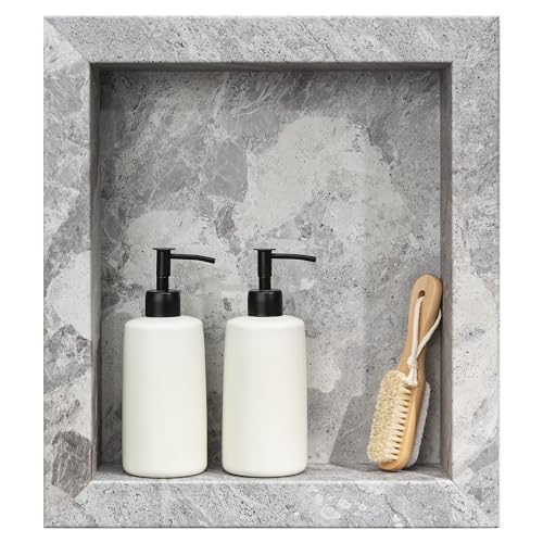 Palisade 17.5 in x 15.5 in Vinyl Shower Niche Silver Lake | Waterproof Shower Insert - color: Silver Lake