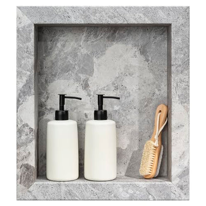 Palisade 17.5 in x 15.5 in Vinyl Shower Niche Silver Lake | Waterproof Shower Insert - color: Silver Lake