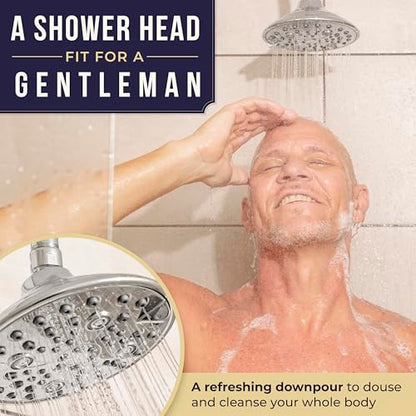 6-Inch Chrome Shower Head with 6 Settings, High Pressure Showerhead for Low Flow, Enjoy a Relaxing High Pressure Shower, Perfect Replacement for Any Bathroom - Winthorpe Scotch Mist