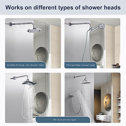BRIGHT SHOWERS 16-Inch Shower Head Extension Arm with Flange, L Shaped Shower Extender, Extra-Long Stainless Steel Shower Pipe, Chrome - color: Chrome, style: L-Shape 16 Inch