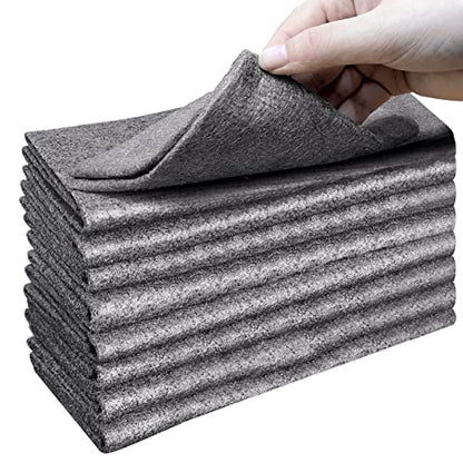 Thickened Magic Cleaning Cloth,Lint Free,11.8 * 11.8in,8 Pcs | Reusable Microfiber Cleaning Rag for Windows,Stainless Steel,Kitchen,Mirror,Glass,Car,Magic Cleaner Towel,Gray - color: Gray