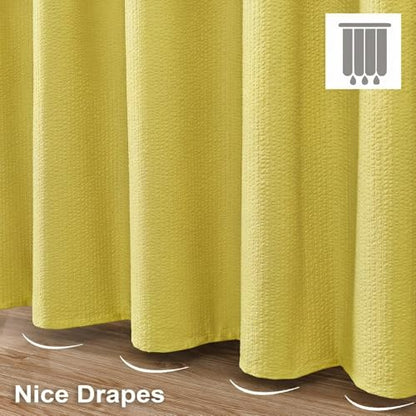 Small Stall Shower Curtain - Embossed Textured Bathroom Curtain, 36 x 72 Shower Curtain for RV Camper, Machine Washable Water Resistance, Lemon Yellow - color: Lemon Yellow, size: 36"W x 72"L (Pack of 1)