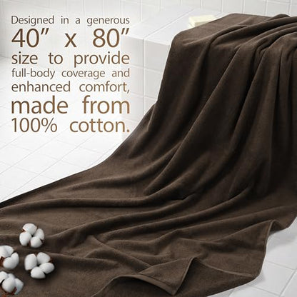 Cotton Paradise 100% Cotton Turkish Towel, Soft Absorbent Quick Dry, 40x80 Oversized Bath Sheet Towel, Chocolate Brown - color: Chocolate Brown, size: 40"x80"