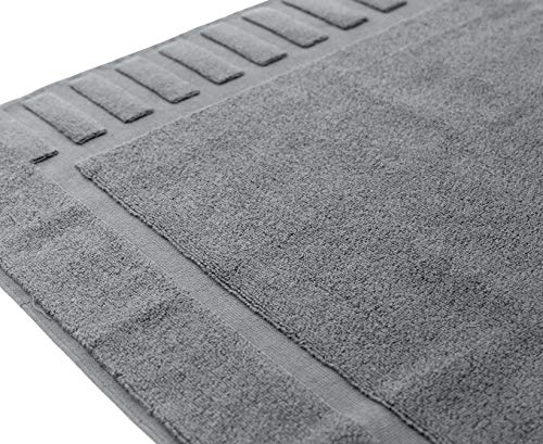 White Classic Luxury Bath Mat Floor Towel Set - Absorbent Cotton Hotel Spa Shower/Bathtub Mats [Not a Bathroom Rug] 22"x34" | 2 Pack | Gray/White - color: 05: Grey/White