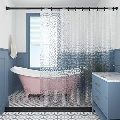EVA Clear Shower Curtain Liner, 3D Water Cube 5G Shower Liners with 12 Rustproof Metal Grommets and Weighted Magnets, Waterproof Duty for Bathroom 72 x 72 - color: Cube-clear
