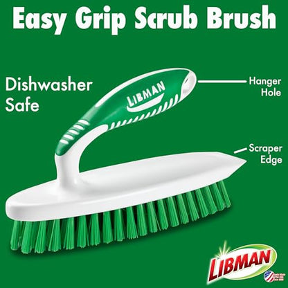 Libman Heavy Duty Scrub Brush Kit for Tub, Tile & Grout, 3 Brush Styles | Heavy-duty household scrub brush kit for tub, tile, and grout; 3 brushes included. - style: Heavy Duty Scrub Brush Kit