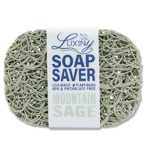 Soap Savers for Bar Soap & Shampoo Bar Holder, American Made by Luxiny, Lifts Soap in Soap Dishes & Shower Soap Holders –Bars & Soap Lasts Longer- Made from Plant Based Materials (Mountain Sage) - color: Green