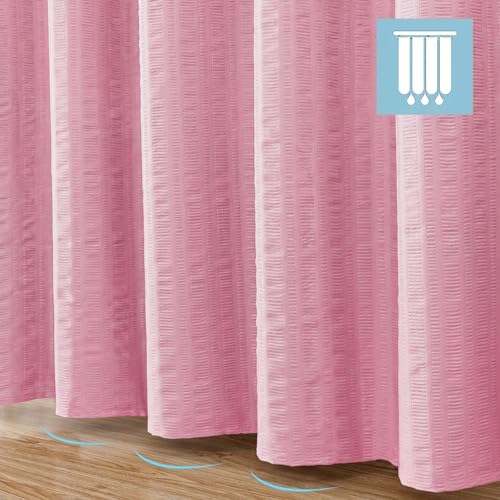 Aiyufeng Moga Bright Pink Fabric Shower Curtains for Bathroom - Hotel Spa Polyester Cloth Bath Curtain with 12 Holes, 72x72, Machine Washable, Bright Pink - color: Bright Pink, size: 72"W x 72"L (Pack of 1)