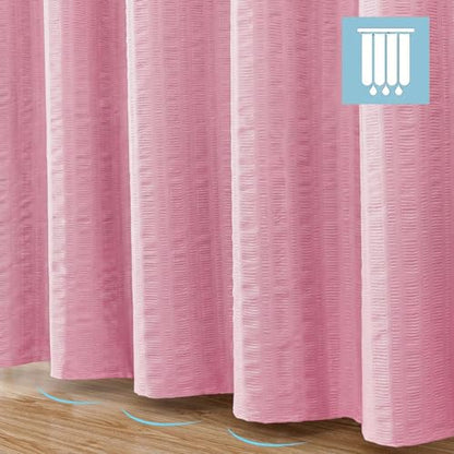 Aiyufeng Moga Bright Pink Fabric Shower Curtains for Bathroom - Hotel Spa Polyester Cloth Bath Curtain with 12 Holes, 72x72, Machine Washable, Bright Pink - color: Bright Pink, size: 72"W x 72"L (Pack of 1)