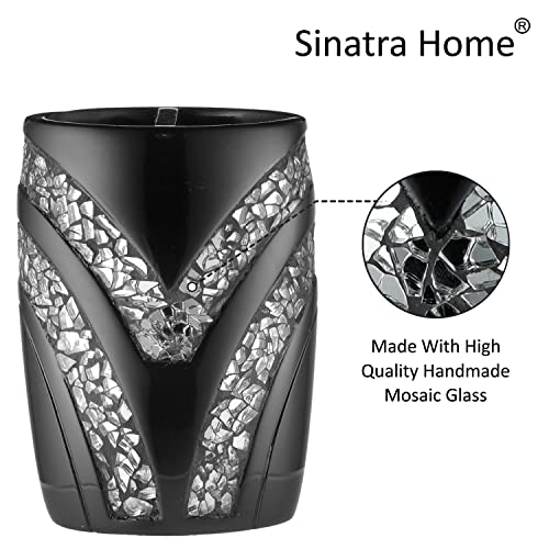 Zahari Home Sinatra Bath Tooth Brush Holder Modern Tooth Brush and Toothpaste Holder, Black - color: Black, size: 4.25" x 3" x 3" Tooth Brush Holder