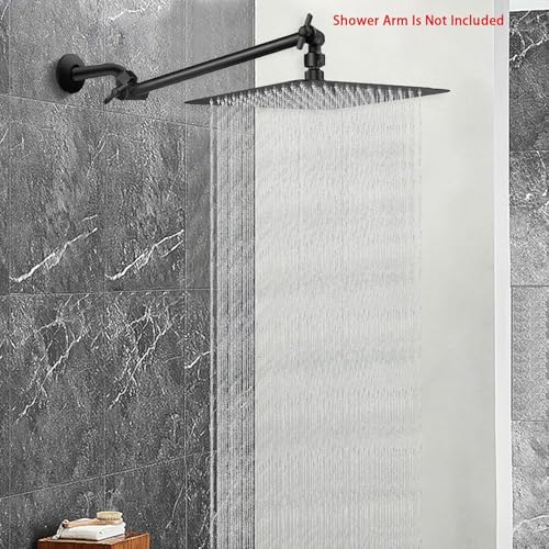 NearMoon Rain Shower Head, High Flow Stainless Steel Square Rainfall Shower, High Pressure Design, Awesome Shower Experience Even At Low Water Flow (10 Inch, Matte Black) - color: Matte Black, size: 10 Inch Square